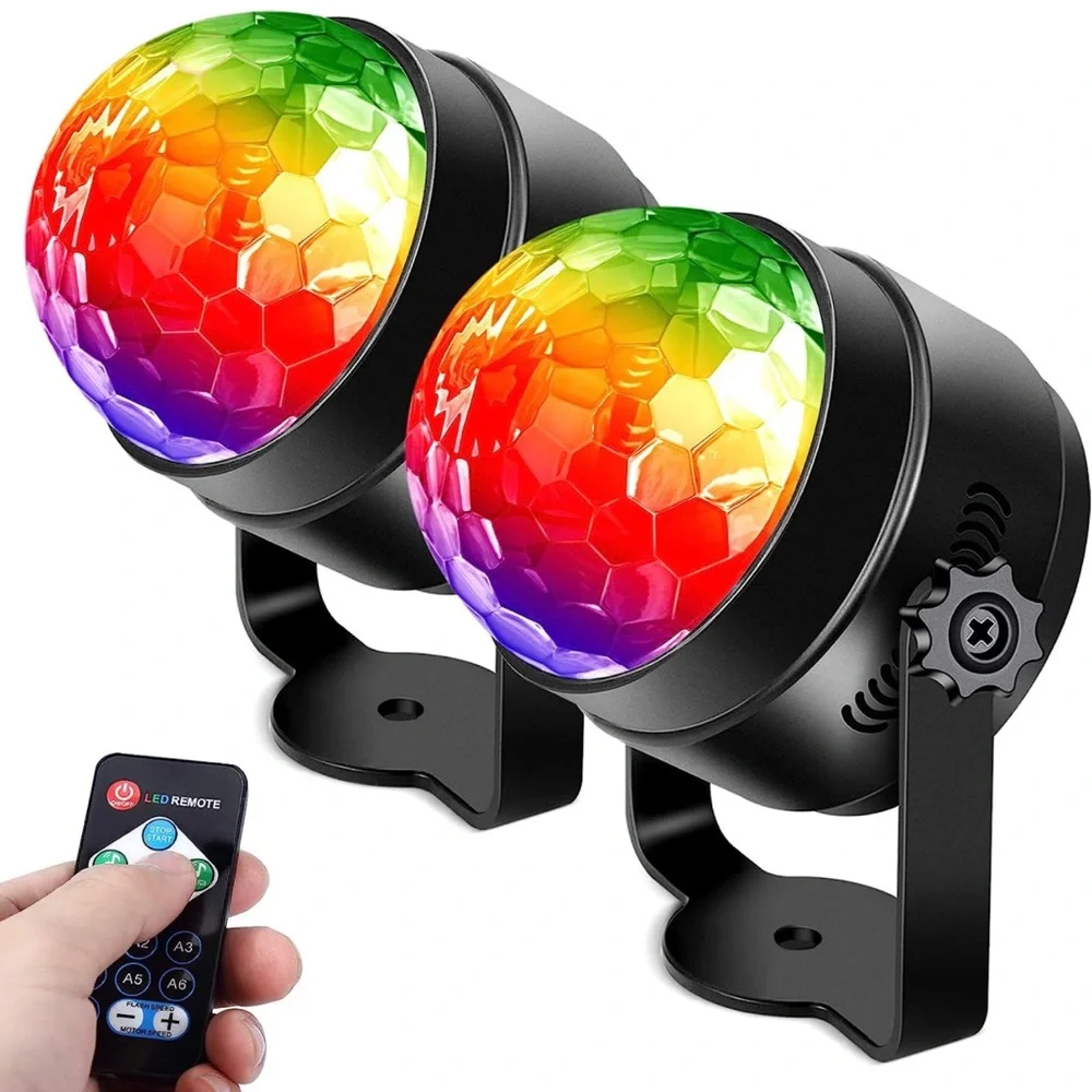 Strobe Lights for Parties,Sound Activated Disco Ball Lights with Remote,2 Packs